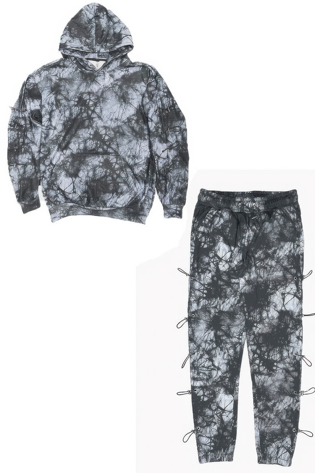 WEIV Tye Dye Sleeve Toggle Hoodie And Sweat Set