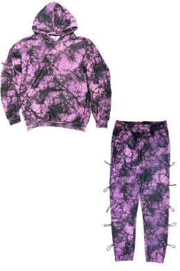 WEIV Tye Dye Sleeve Toggle Hoodie And Sweat Set