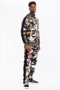 WEIV Full Camo With Stripe Track Bottom Pants