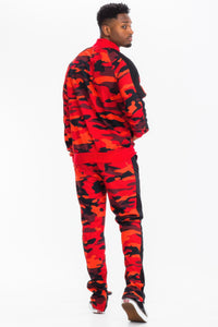 WEIV Full Camo With Stripe Track Bottom Pants