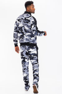 WEIV Full Camo With Stripe Track Bottom Pants