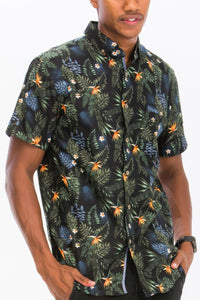 WEIV Hawaiian Print Button Down Shirt