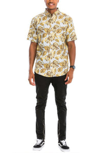 WEIV Hawaiian Print Button Down Shirt