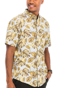 WEIV Hawaiian Print Button Down Shirt