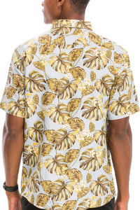 WEIV Hawaiian Print Button Down Shirt