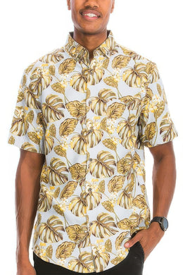 WEIV Hawaiian Print Button Down Shirt