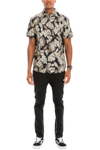 WEIV Hawaiian Print Button Down Shirt