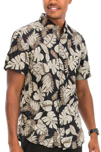 WEIV Hawaiian Print Button Down Shirt