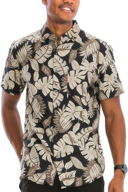 WEIV Hawaiian Print Button Down Shirt