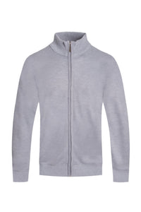 WEIV Men's Solid Full Zip Sweater