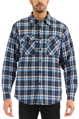 WEIV Men's Quilted Padded Flannel