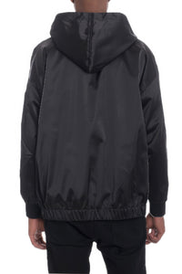 WEIV Satin Full Zip Hooded Windbreaker