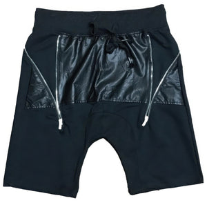 WEIV Leather Front Moto Short Pants