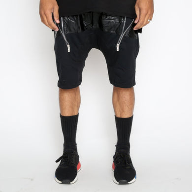 WEIV Leather Front Moto Short Pants