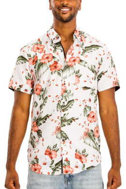 WEIV Hawaiian Print Button Down Shirt