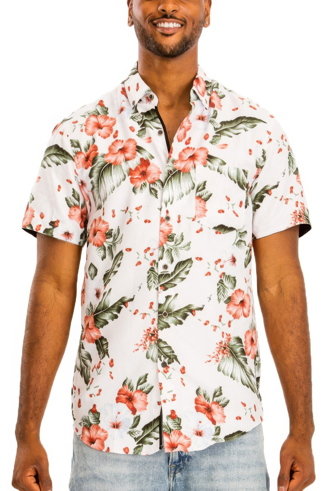 WEIV Hawaiian Print Button Down Shirt