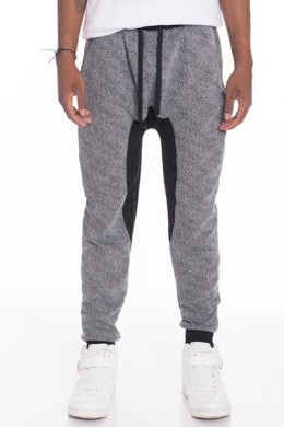 WEIV Men's Casual Marbled Sweat Pant Jogger