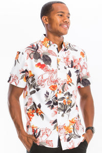 WEIV Hawaiian Print Button Down Shirt