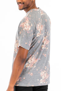 WEIV Heathered Floral Tshirt