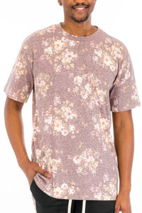 WEIV Heathered Floral Tshirt