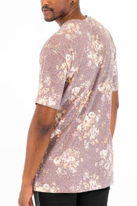 WEIV Heathered Floral Tshirt