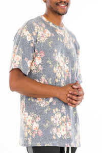 WEIV Heathered Floral Tshirt