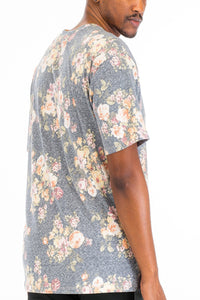 WEIV Heathered Floral Tshirt