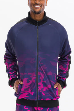 WEIV Men's Camo Ombre Track Jacket