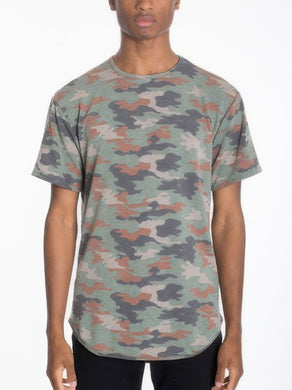 WEIV Men's Camo Elongate Scallop Tee T-shirts