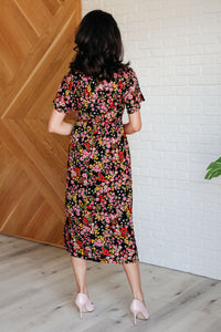 POLAGRAM Wildflower and Barley V-Neck Button Up Dress