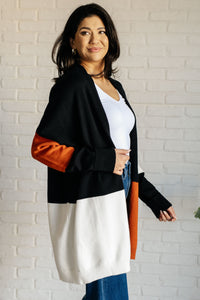 ONE ELEVEN NORTH Writer's Block Color Block Open Front Cardigan