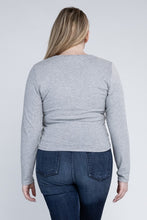 Load image into Gallery viewer, Ambiance Apparel Plus Classic Ribbed Round Neck Long Sleeve