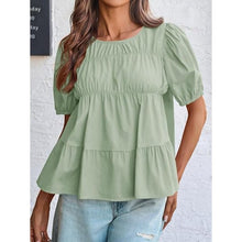Load image into Gallery viewer, Puff Sleeve Peplum Babydoll Top, XXL, 4C-144T011