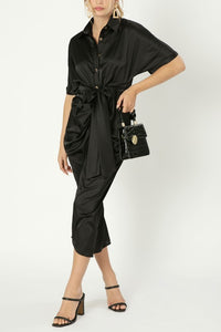 Nuvi Apparel Satin wrap dress