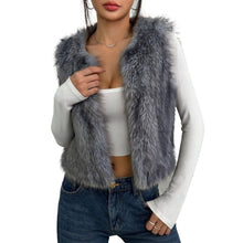 Load image into Gallery viewer, Sleeveless Faux Fur Open Front Cardigan, Small, 21D-195T005