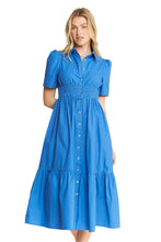 Load image into Gallery viewer, Short Sleeve Button Down Midi Dress