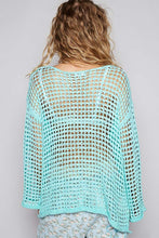 Load image into Gallery viewer, POL Side Slit Openwork Long Sleeve Knit Cover Up