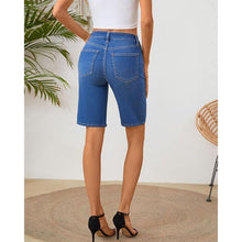 Load image into Gallery viewer, Mid Waisted Trendy Stretchy Denim Shorts, SIZE 16, 3J-175B003