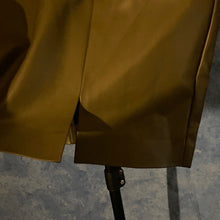 Load image into Gallery viewer, Stylish Dark Olive Faux Leather Mini Skirt, L, 2G-1312