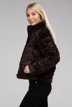 Load image into Gallery viewer, Ambiance Apparel Fluffy Zip-Up Sweater Jacket