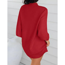 Load image into Gallery viewer, Oversized Long Lantern Sleeve Casual Knit Mini Dress, MEDIUM, 6E-176D002