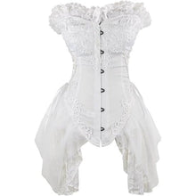 Load image into Gallery viewer, White Sexy Corset Bustier Dress, SMALL, 15A-163T006