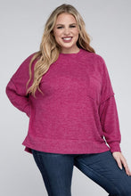 Load image into Gallery viewer, ZENANA Plus Brushed Melange Drop Shoulder Sweater