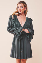 Load image into Gallery viewer, One and Only Collective Inc RUFFLE SURPLICE TIED MINI DRESS