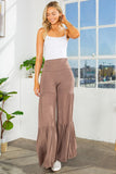 Orange Farm Clothing Tiered Ruffle High Waisted Wide Leg Pants