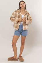 Load image into Gallery viewer, HYFVE Plaid Collared Neck Boucle Jacket with Pockets