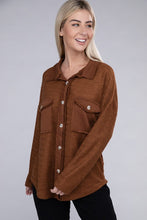 Load image into Gallery viewer, Nuvi Apparel KNIT SHACKET WITH FLAP POCKET