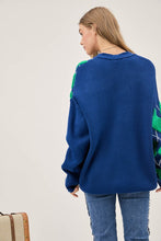 Load image into Gallery viewer, Davi &amp; Dani Plush Argyle Button Front Loose Fit Knit Cardigan