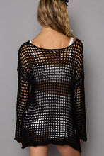 Load image into Gallery viewer, POL Side Slit Openwork Long Sleeve Knit Cover Up