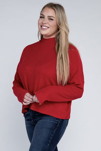 Ambiance Apparel Plus Drop Shoulder Long Sleeve Top